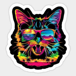 American Shorthair Dog Sunglasses Pop Art Sticker